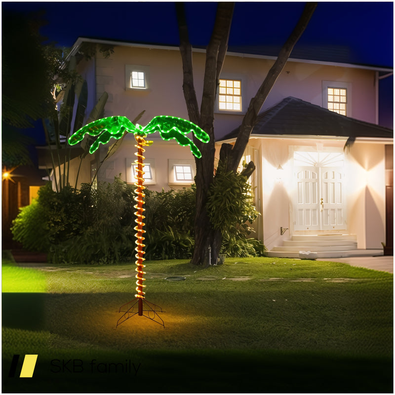 5 Feet Led Pre-Lit Palm Tree Decor With Light Rope 240515-229236