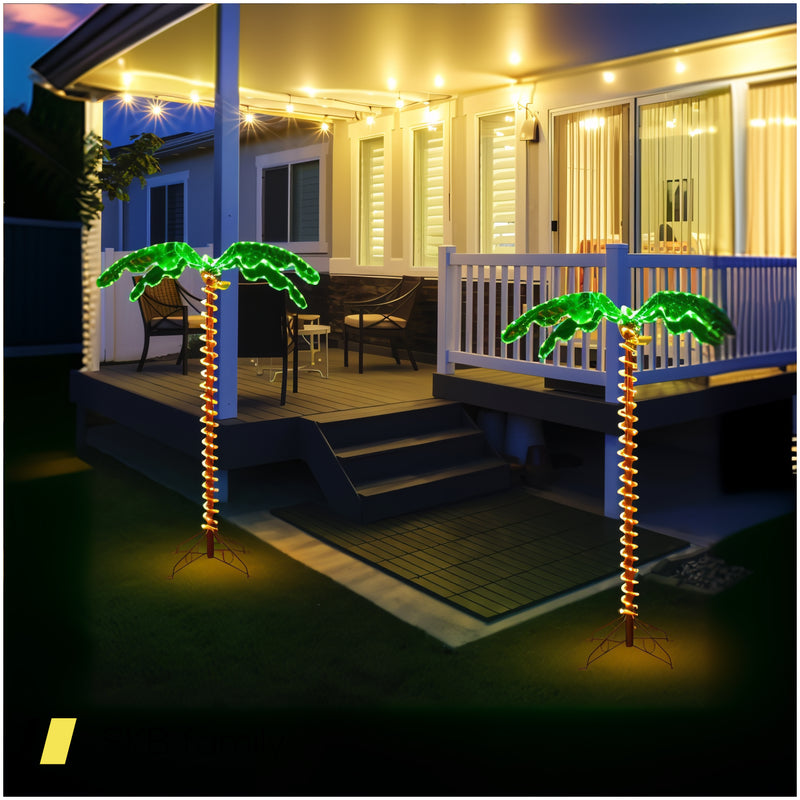 5 Feet Led Pre-Lit Palm Tree Decor With Light Rope 240515-229236