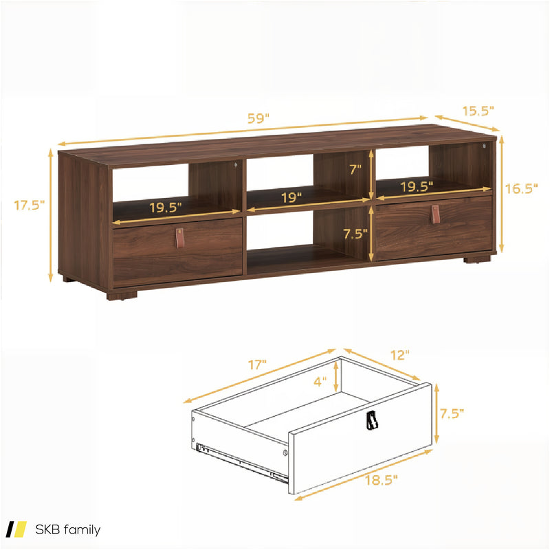 Tv Stand Entertainment Media Center Console For Tv'S Up To 60 Inch With Drawers 240515-229243