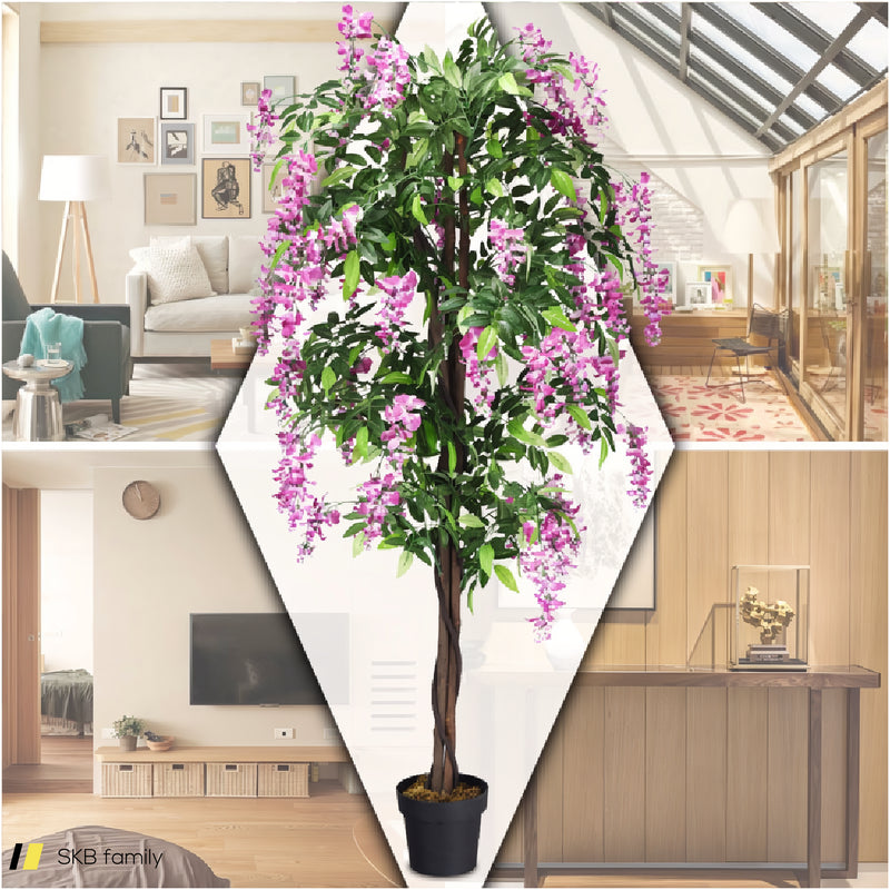 6-Feet Artificial Wisteria Silk Indoor-Outdoor Tree 240515-229246