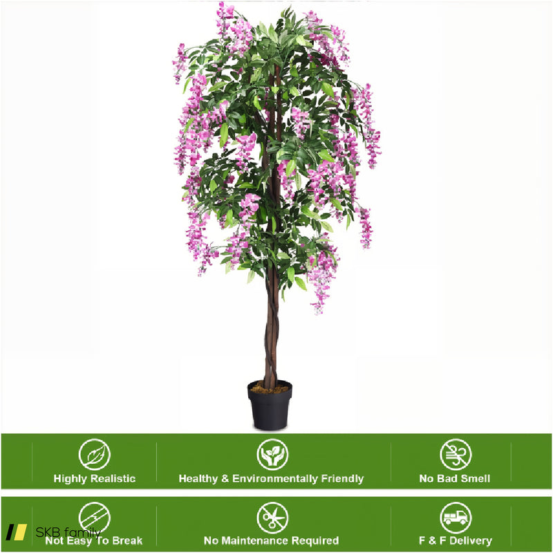 6-Feet Artificial Wisteria Silk Indoor-Outdoor Tree 240515-229246