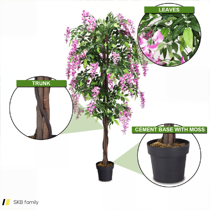 6-Feet Artificial Wisteria Silk Indoor-Outdoor Tree 240515-229246