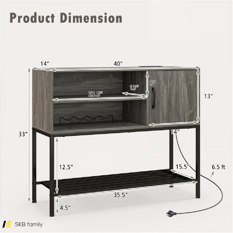 Buffet Sideboard Coffee Bar Cabinet With Power Outlets And Usb Ports 240515-229247