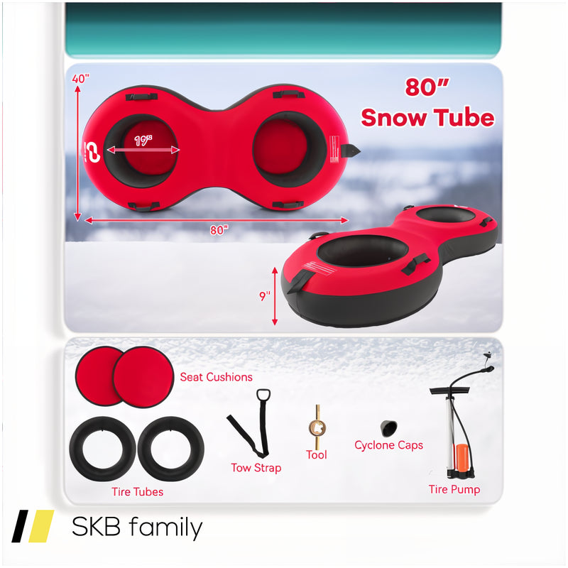 80&Quot; 2-Person Inflatable Snow Sled For Kids And Adults 240515-229253