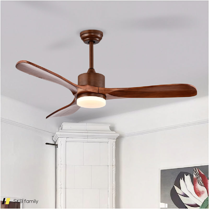 52 Inch Reversible Ceiling Fan With Led Light And Adjustable Temperature 240615-229258