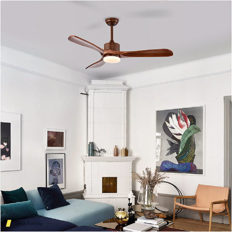 52 Inch Reversible Ceiling Fan With Led Light And Adjustable Temperature 240615-229258