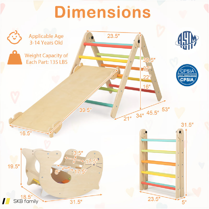 7-In-1 Indoor Climbing Toys For Toddlers With Reversible Ramp 240615-229259