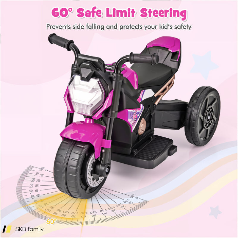 Kids Ride-On Motorcycle 6v Battery Powered Motorbike With Detachable Training Wheels 240615-229260