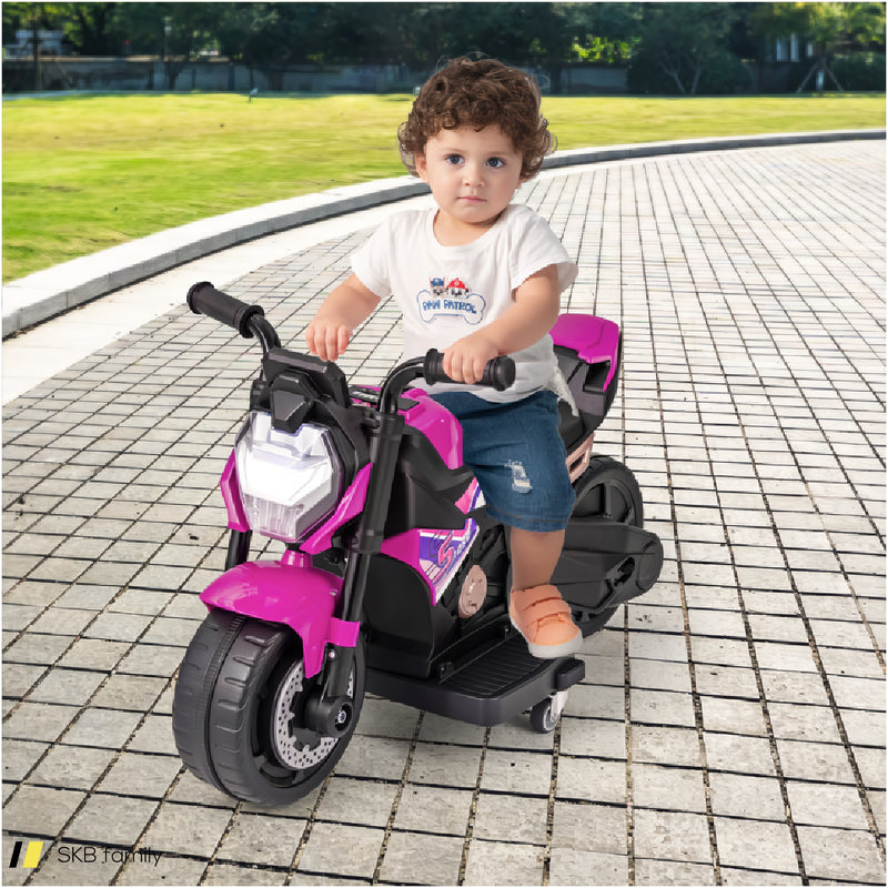 Kids Ride-On Motorcycle 6v Battery Powered Motorbike With Detachable Training Wheels 240615-229260