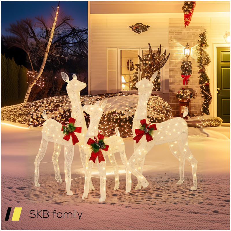 3-Piece Pre-Lit Christmas Reindeer Family With 230 Warm White Led Lights 240615-229265