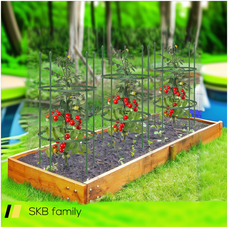 3-Pack Garden Trellis 40&Quot;/60&Quot; Tall Plant Support Stands With Clips And Ties 240615-229267