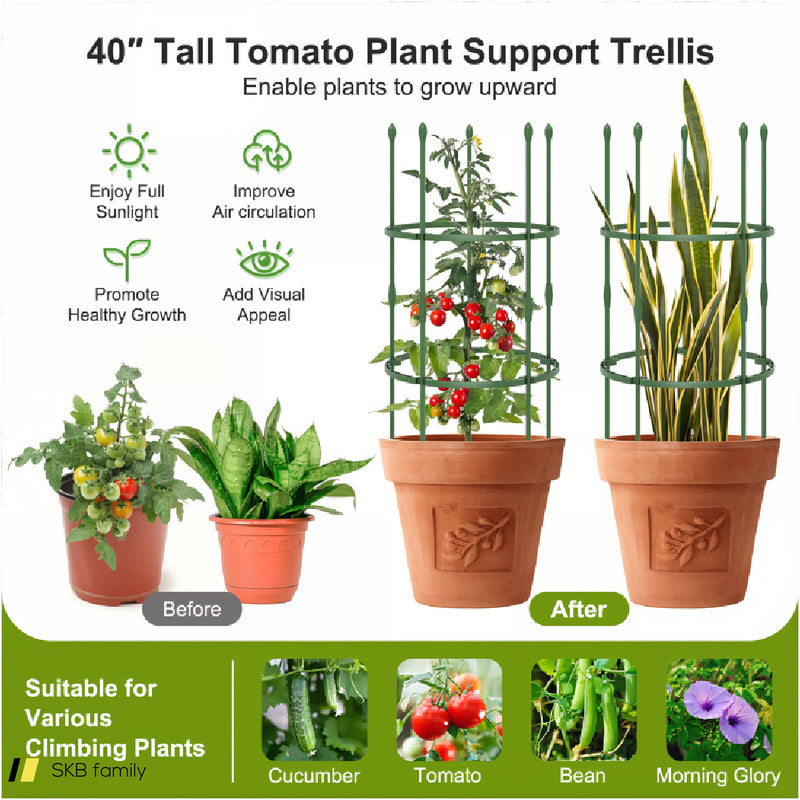 3-Pack Garden Trellis 40&Quot;/60&Quot; Tall Plant Support Stands With Clips And Ties 240615-229267