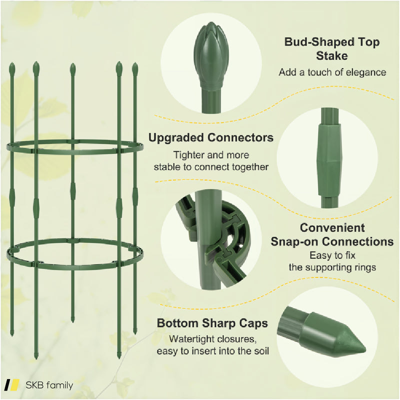 3-Pack Garden Trellis 40&Quot;/60&Quot; Tall Plant Support Stands With Clips And Ties 240615-229267