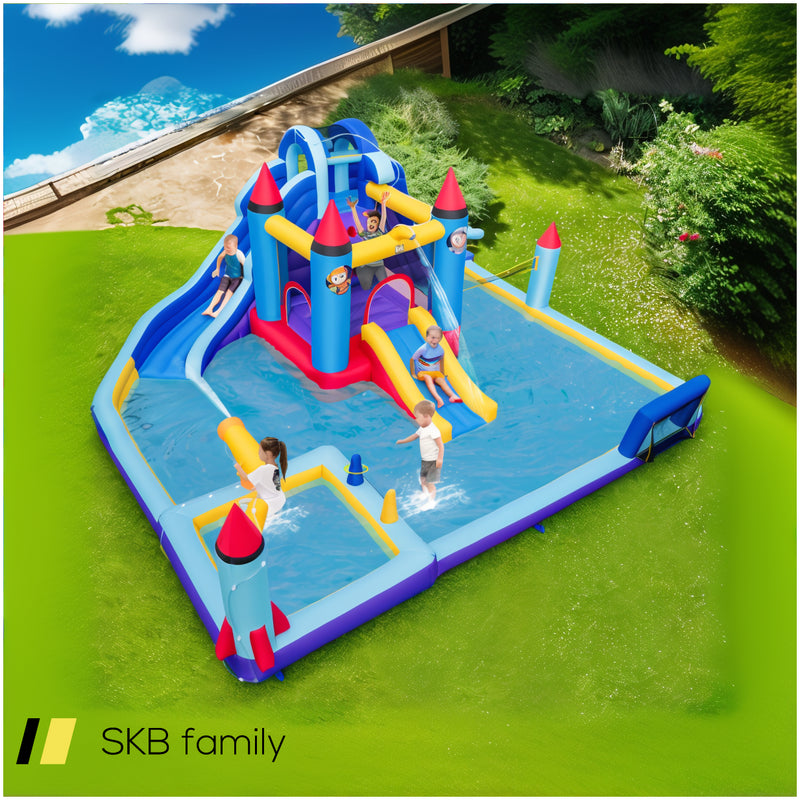 Rocket Theme Inflatable Water Slide Park With 1100w Blower 240615-229275