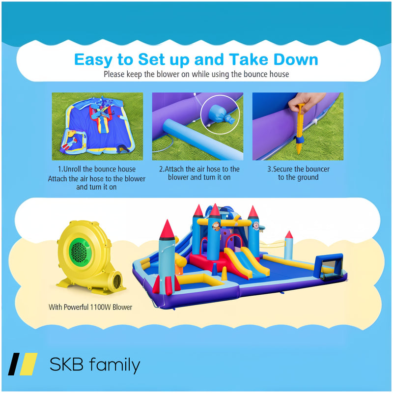 Rocket Theme Inflatable Water Slide Park With 1100w Blower 240615-229275