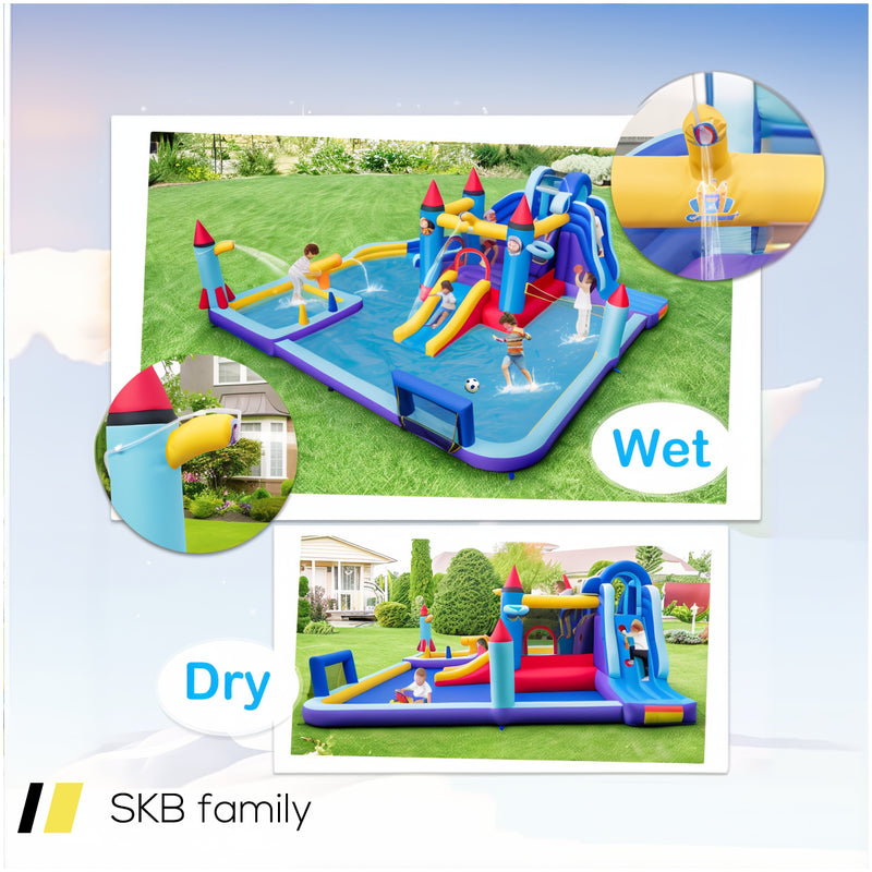 Rocket Theme Inflatable Water Slide Park With 1100w Blower 240615-229275