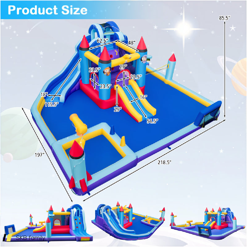 Rocket Theme Inflatable Water Slide Park With 1100w Blower 240615-229275