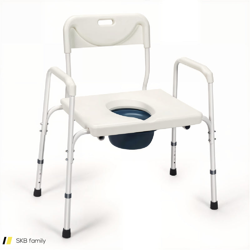 3-In-1 Bedside Commode Portable Toilet With Adjustable Height 240615-229287