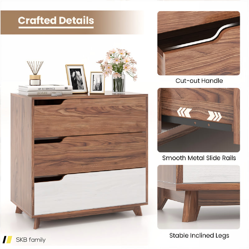 Rustic Farmhouse Wooden Storage Dresser For Bedroom Living Room 240615-229289