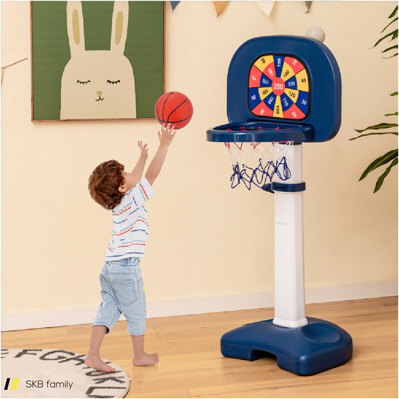 4-In-1 Adjustable Kids Basketball Hoop With Ring Toss Sticky Ball 240615-229290