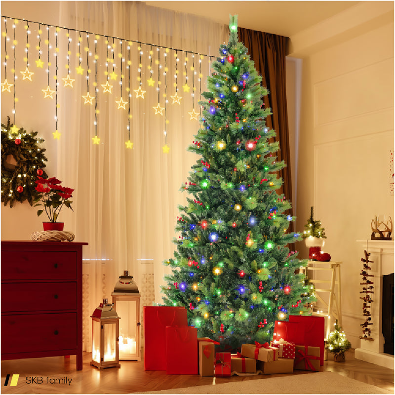 6/7/8 Feet Pre-Lit Artificial Christmas Tree With 300/400/500 Led Lights 240615-229292