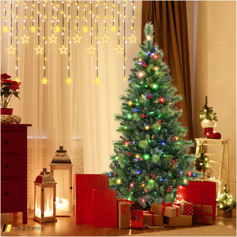 6/7/8 Feet Pre-Lit Artificial Christmas Tree With 300/400/500 Led Lights 240615-229292