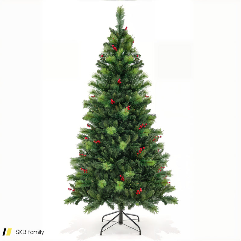 6/7/8 Feet Pre-Lit Artificial Christmas Tree With 300/400/500 Led Lights 240615-229292