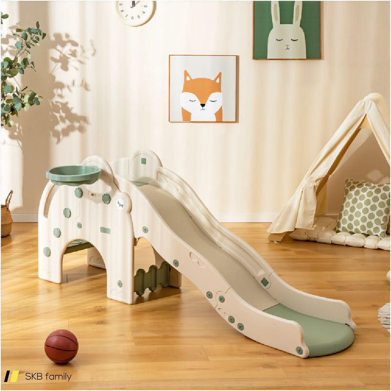 4-In-1 Toddler Slide Kids Play Slide With Cute Elephant Shape 240615-229295