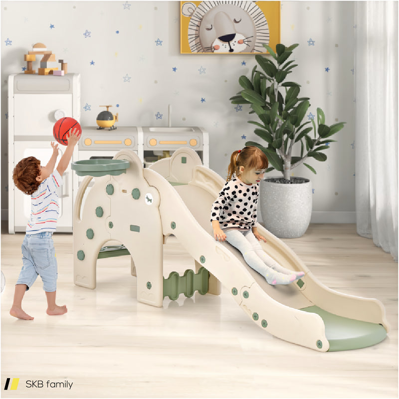 4-In-1 Toddler Slide Kids Play Slide With Cute Elephant Shape 240615-229295