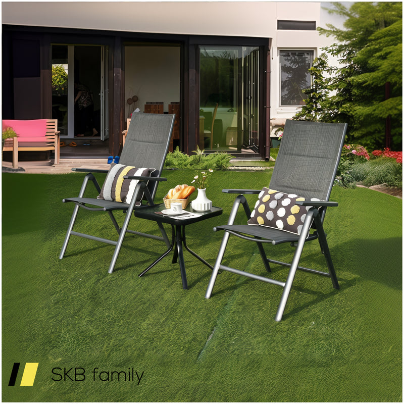 2 Pieces Patio Folding Dining Chairs With Aluminum Padded Adjustable Back 240615-229296