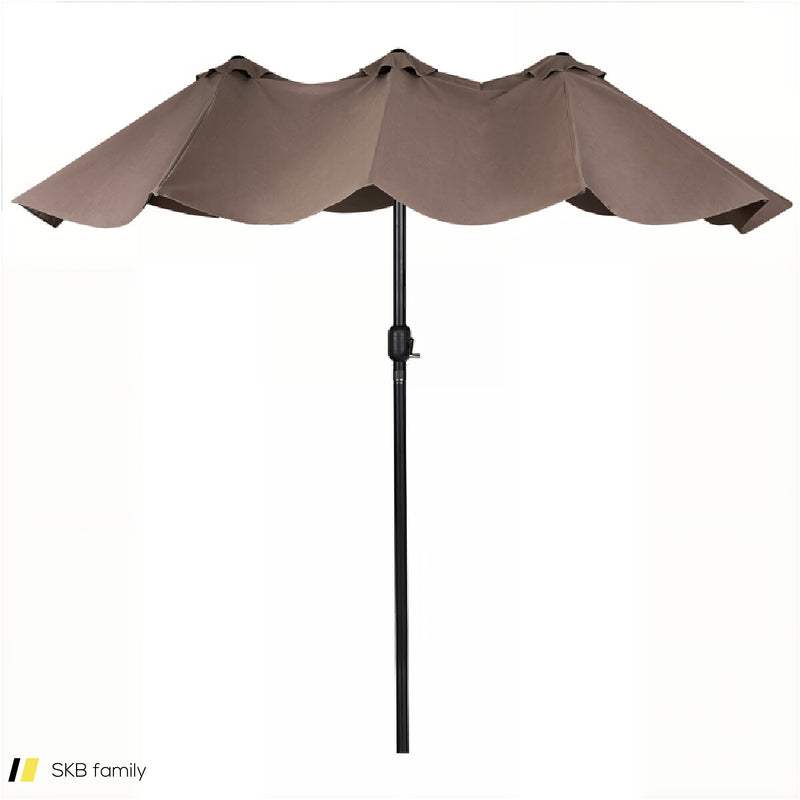 15 Feet Double-Sided Outdoor Patio Umbrella With Crank Without Base 240615-229297