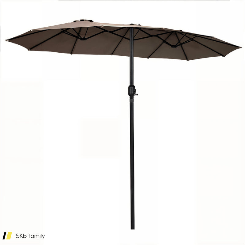 15 Feet Double-Sided Outdoor Patio Umbrella With Crank Without Base 240615-229297