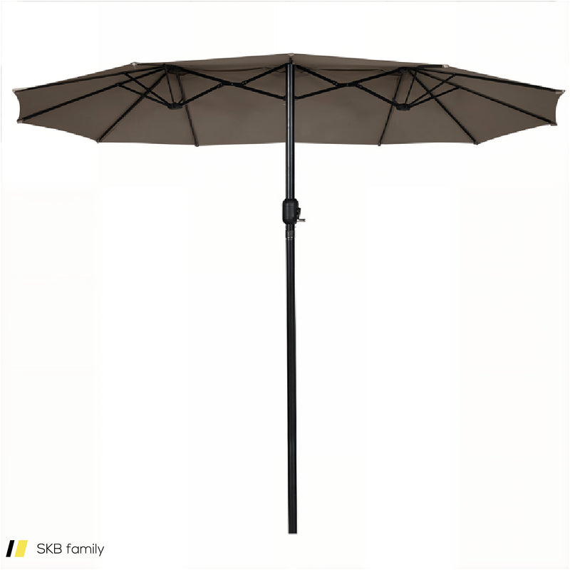 15 Feet Double-Sided Outdoor Patio Umbrella With Crank Without Base 240615-229297