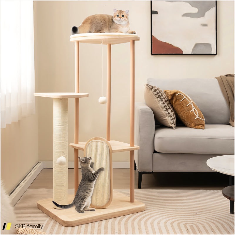 Multi-Level Modern Cat Tower With Scratching Board And Post 240615-229300