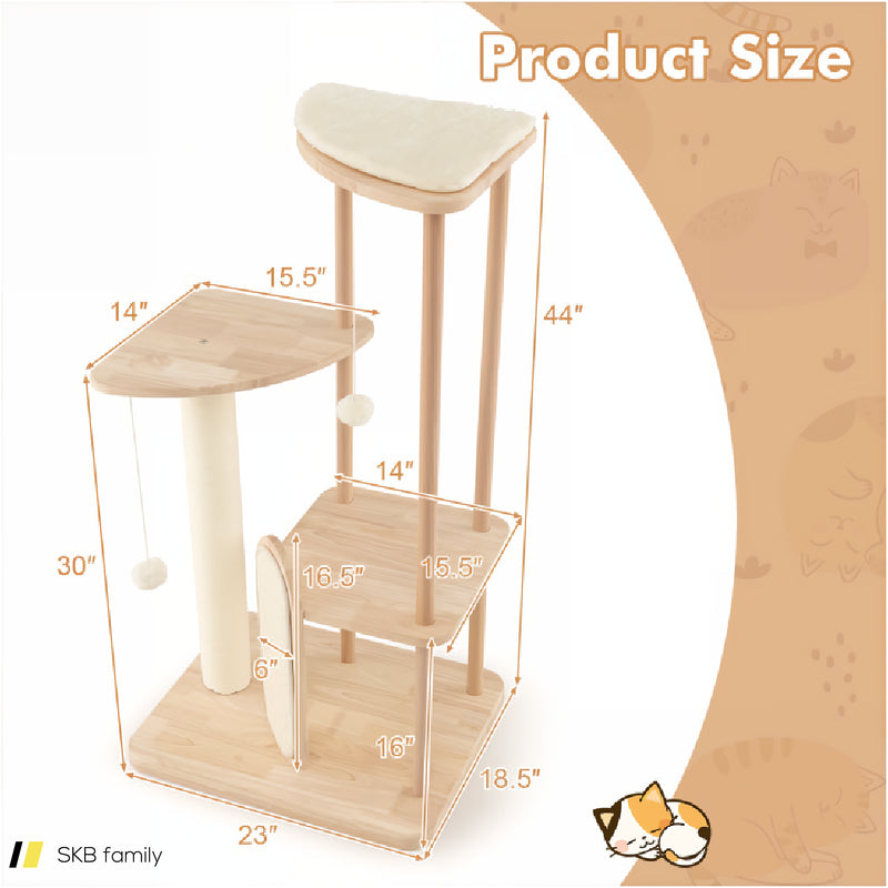 Multi-Level Modern Cat Tower With Scratching Board And Post 240615-229300