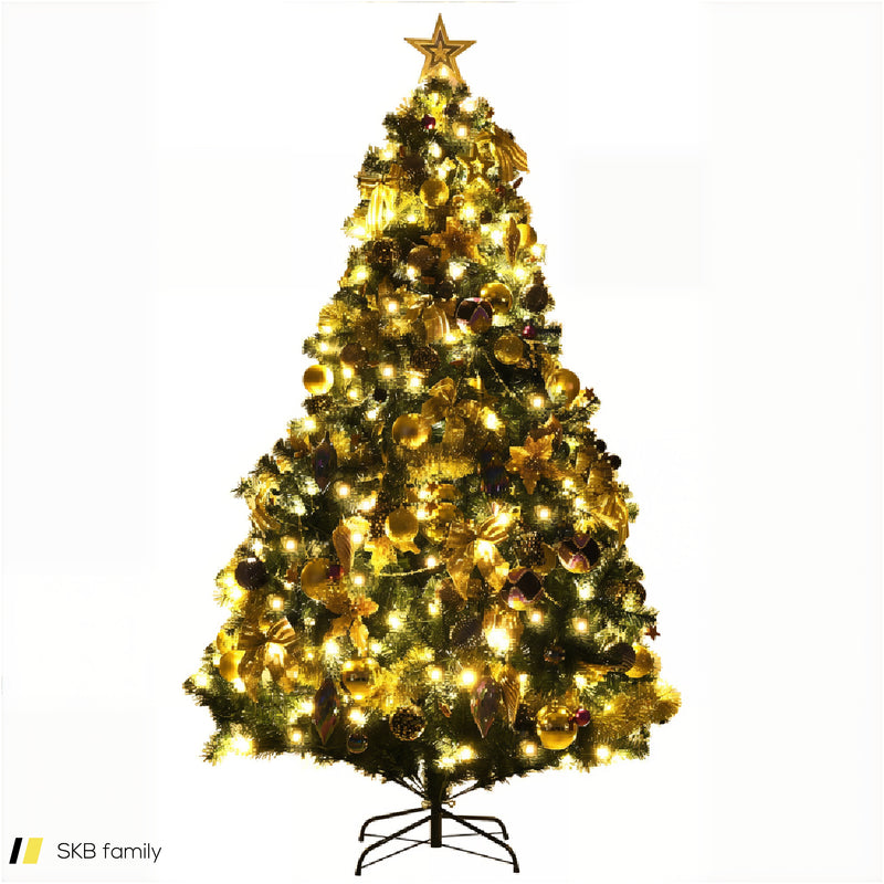 Pre-Lit Artificial Christmas Tree With Ornaments And Lights 240615-229302