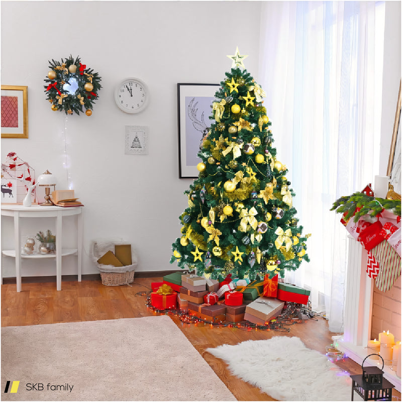 Pre-Lit Artificial Christmas Tree With Ornaments And Lights 240615-229302