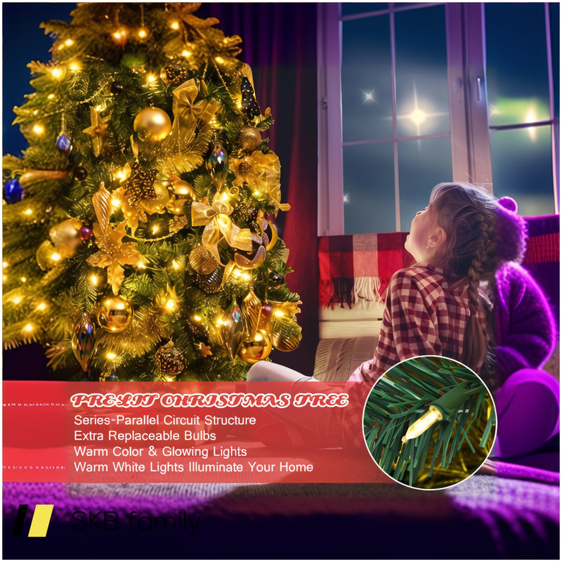 Pre-Lit Artificial Christmas Tree With Ornaments And Lights 240615-229302