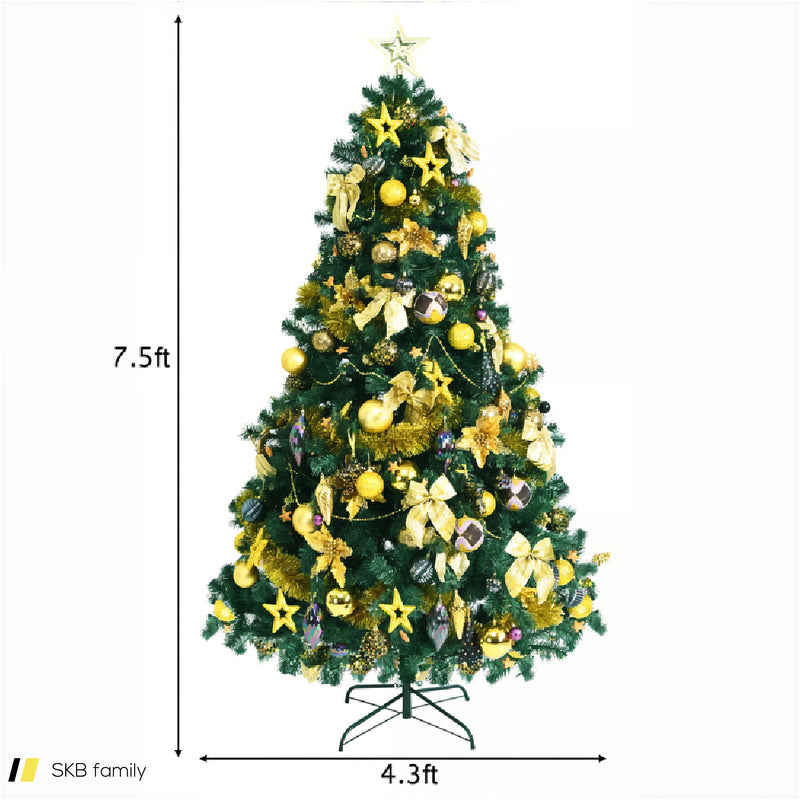 Pre-Lit Artificial Christmas Tree With Ornaments And Lights 240615-229302