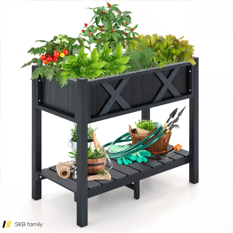 Hips Raised Garden Bed Poly Wood Elevated Planter Box 240615-229305