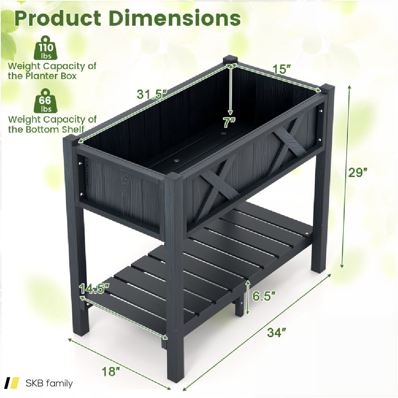 Hips Raised Garden Bed Poly Wood Elevated Planter Box 240615-229305