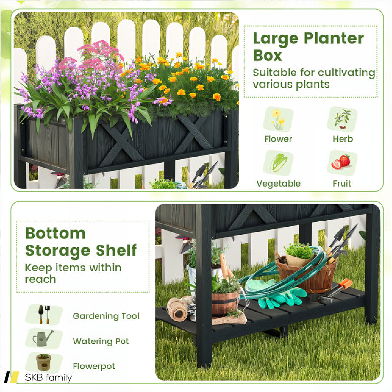 Hips Raised Garden Bed Poly Wood Elevated Planter Box 240615-229305