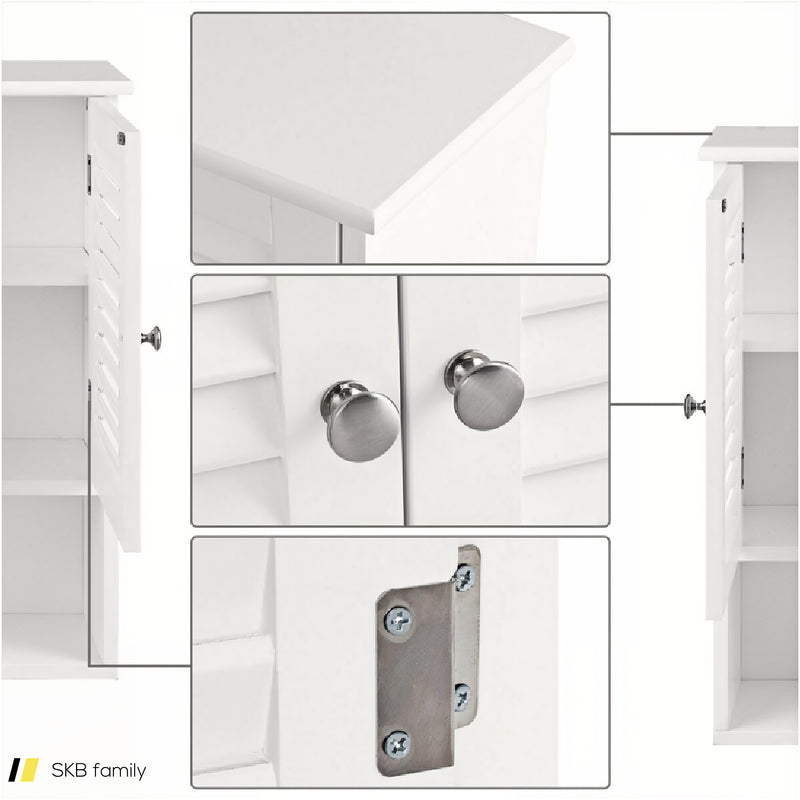 Double Doors Shelves Bathroom Wall Storage Cabinet 240615-229307