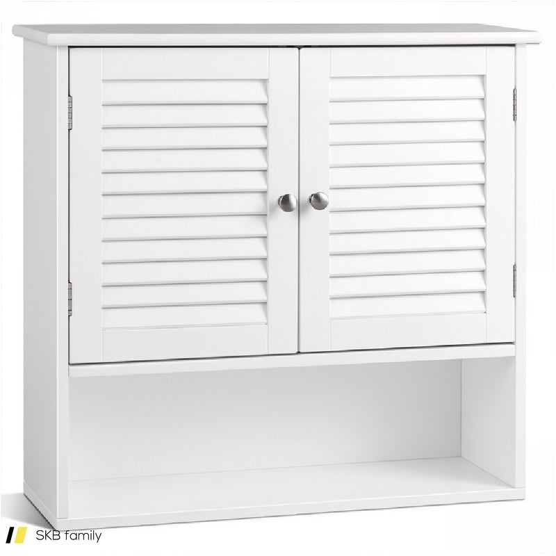 Double Doors Shelves Bathroom Wall Storage Cabinet 240615-229307