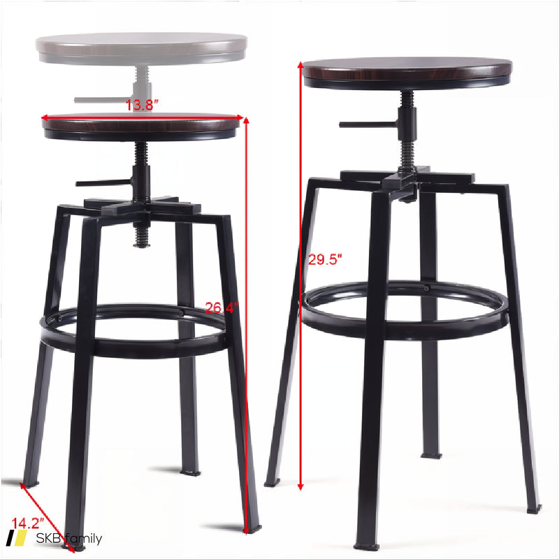 Set Of 2 Adjustable Vintage Bar Stool 240615-229312