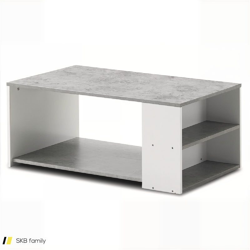 Coffee Table With Storage Shelves And Smooth Surface 240615-229315