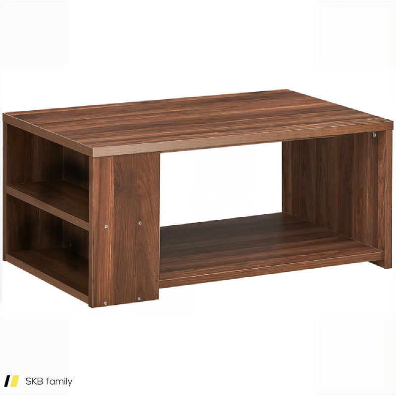 Coffee Table With Storage Shelves And Smooth Surface 240615-229315