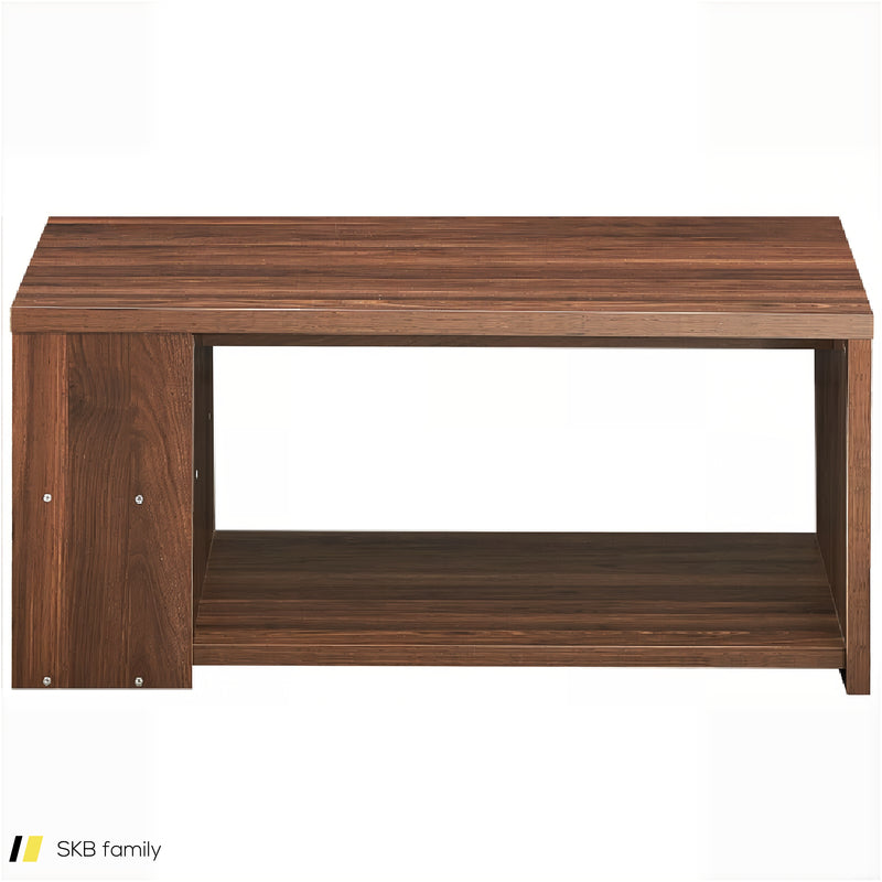 Coffee Table With Storage Shelves And Smooth Surface 240615-229315