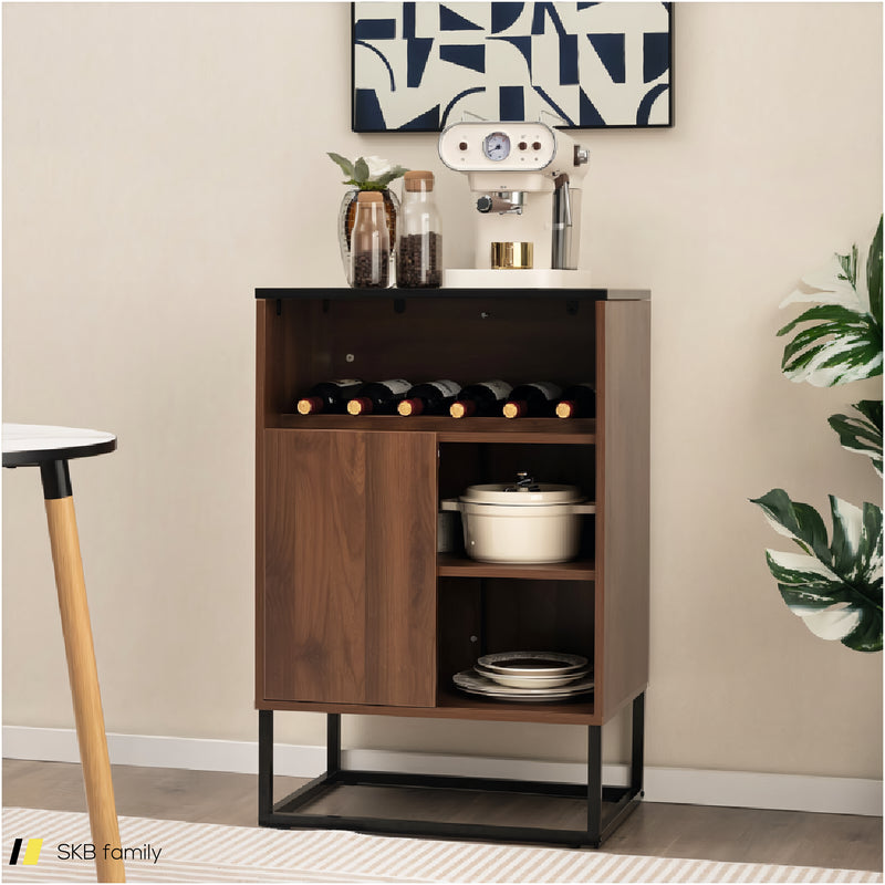 Wine Storage Cabinet Buffet Sideboard With Adjustable Shelf And Sliding Door 240615-229316