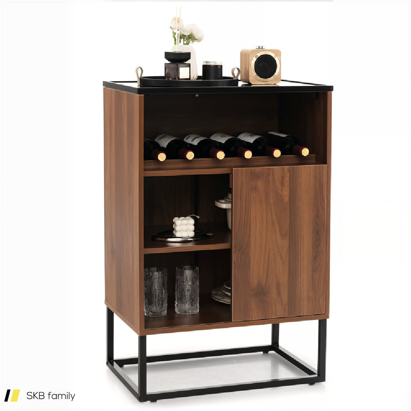 Wine Storage Cabinet Buffet Sideboard With Adjustable Shelf And Sliding Door 240615-229316